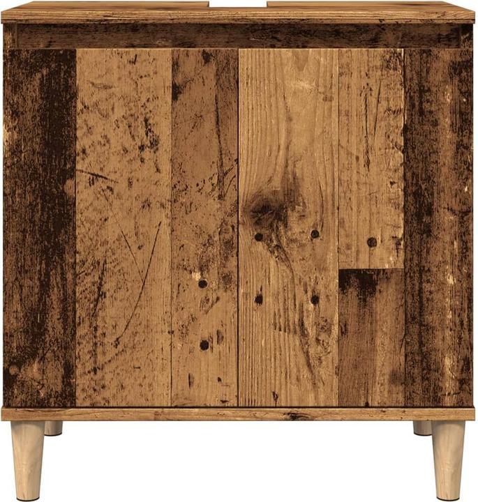 Actual product image VidaXL Waschbeckenunterschrank Unterschrank Badschrank Badmöbel Altholz-Optik (58 x 33 x 60 cm)