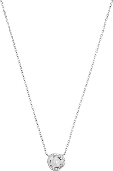 Amor Halsschmuck für Damen, 925 Sterling Silber, Muschelkernperle (Silber 925, 42 - 47 cm)
