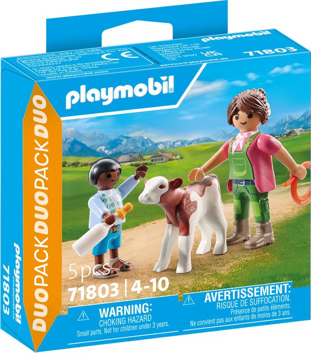 Playmobil 71803 Bäuerin mit Kind und Kalb (71803)