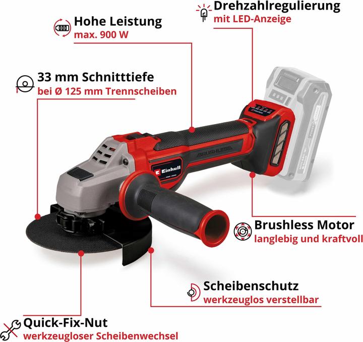 Produktbild Einhell TP-AG 18/125 CE Q Li - Solo (125 mm)