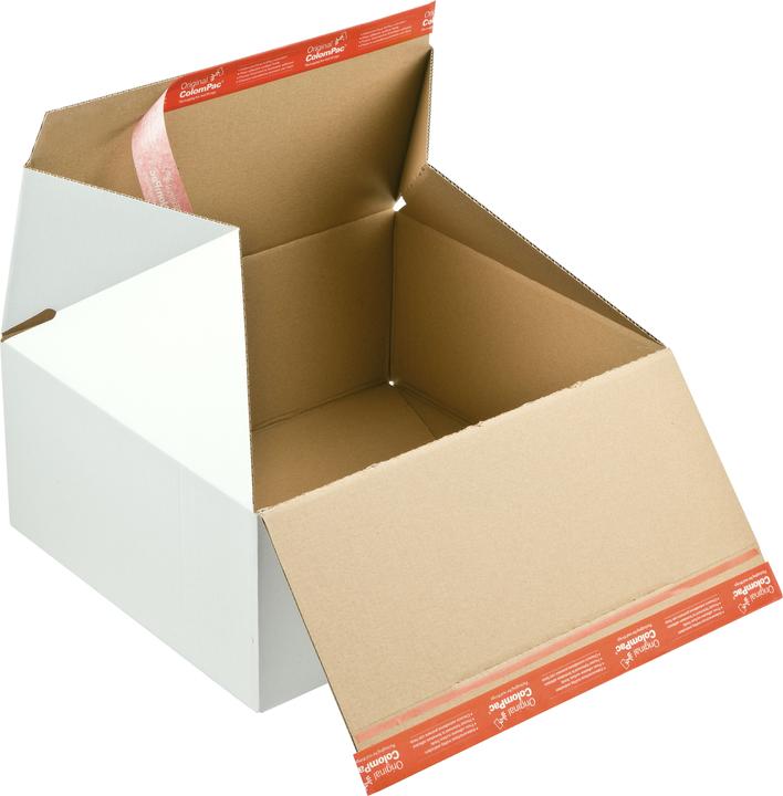Colompac Premium flash bottom carton CP 155, versch. sizes, Z-fold, self-adhesive seal, white,... (31 x 19 x 13.5 cm, 1 x)