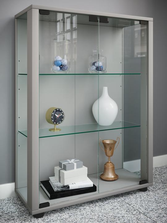 Actual product image VCM Collection stand display case wood glass Sintalo (60 x 25 x 80 cm)