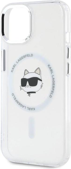 Immagine prodotto Karl Lagerfeld IML Choupette Head Metal Frame MagSafe Case per iPhone 15 Trasparente (Apple iPhone 15)