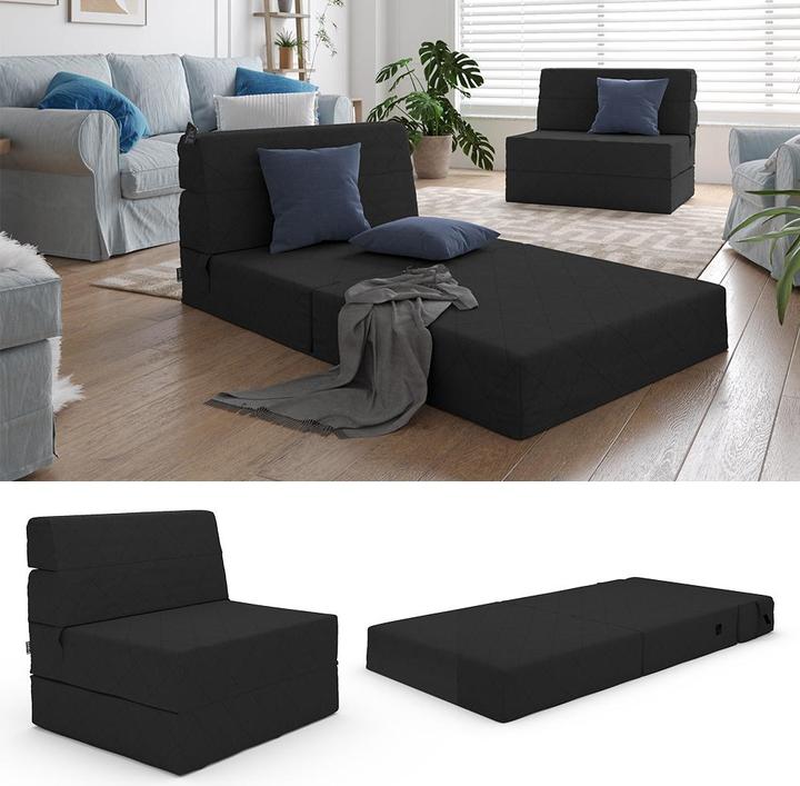 Actual product image VitaliSpa Sofa Lima, Black, 100 cm with sleep function
