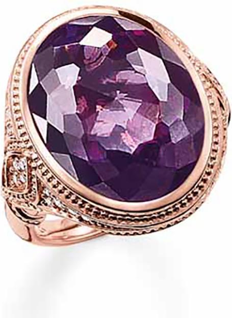 Produktbild Thomas Sabo Ring violett Zirkonia rosè vergoldet TR2032-416-13 (52, 925 Silber)