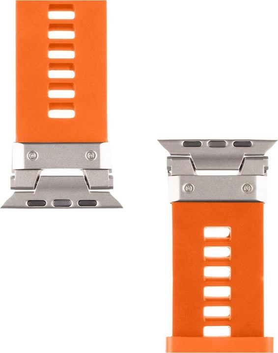 Actual product image Tactical Tough Band for Apple Watch Ultra Safety Orange (Stainless steel, Fluoroelastomer)