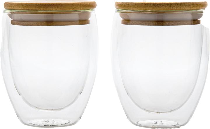 Actual product image Xd Collection Double Wall 250ml Bamboo Glass (Pack of 2) (0.25 l)