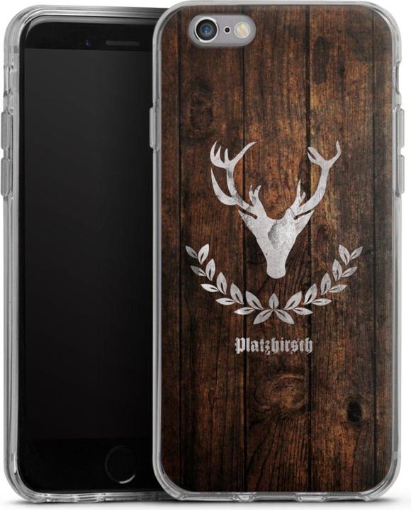 Produktbild DeinDesign Silikon Hülle für Apple iPhone 6s Handyhülle Case Smartphone Schutzhülle Hirsch Holz Holzoptik (Apple iPhone 6s)
