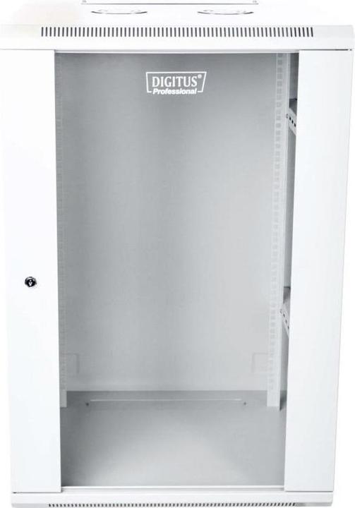 Produktbild Digitus Wandhängender Netzwerkschrank 19 21HE Rack 600x600 Türglas grau ungeteilt gefaltet 60kg (21 HE, 19 Zoll Rack)
