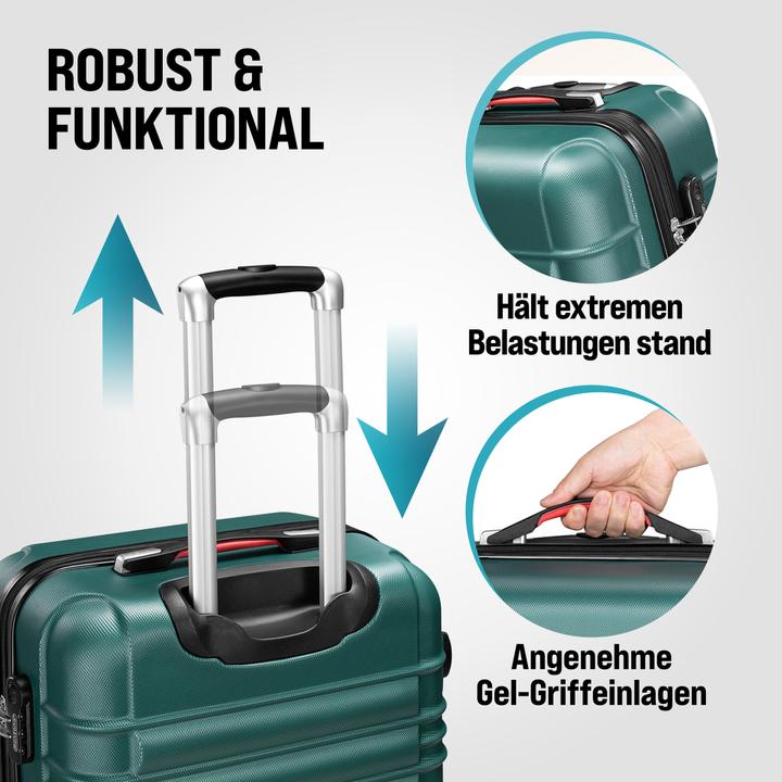 Image du produit Monzana Set de valises (90 l, Bagage à main (jusqu'à 50l), M (50 - 90l), L (90 - 115l), XL (à partir de 115l))
