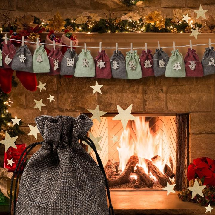 Actual product image Hermex Weihnachtskalender zum Befüllen Do-It-Yourself-Adventskalender Jutebeutel