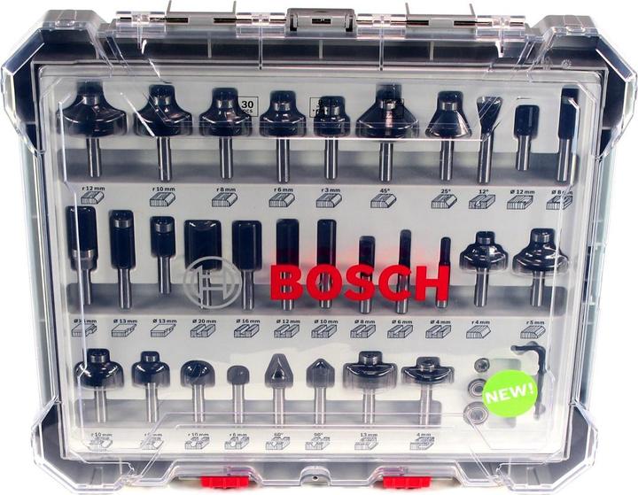 Actual product image Bosch Professional Zubehör Freehand burr set. 8 mm shank. 30 pieces