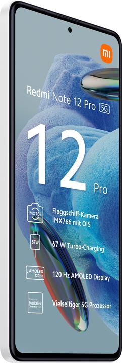 Actual product image Xiaomi Redmi Note 12 Pro 5G (8GB) (128 GB, Polar White, 6.67", Dual SIM, 50 Mpx, 5G)