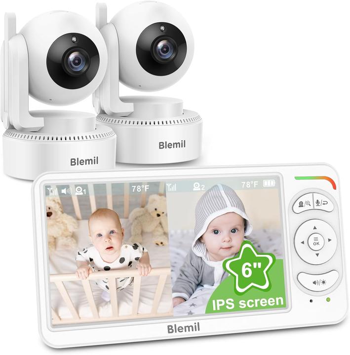 Immagine prodotto Blemil Video Babyphone mit 2 Kameras und Split Screen (Video e audio)