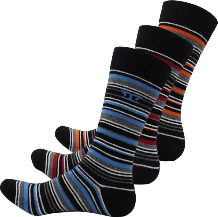 Image du produit DUKE Mens Roxton D555 Striped Cotton Kingsize Ankle Socks (Pack of 3) (Lot de 3, 49 - 52)