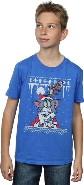 Actual product image Tom & Jerry Boys Christmas Fair Isle T-Shirt (152, 158)