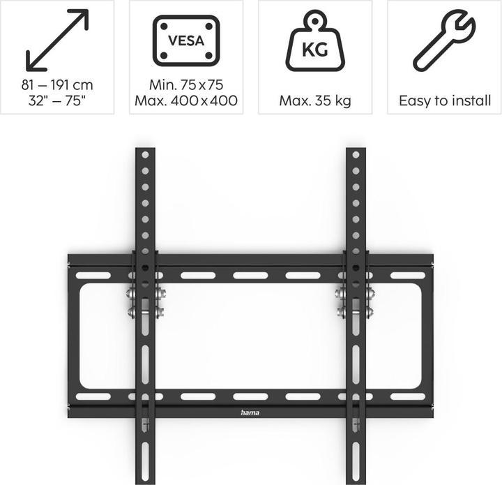 Actual product image Hama Tilt (Wall, 65", 35 kg)