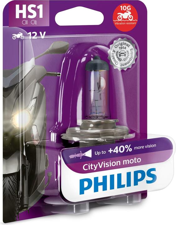 Produktbild Philips CityVision Moto 12636CTVBW Motorradscheinwerferlampen (HS1)