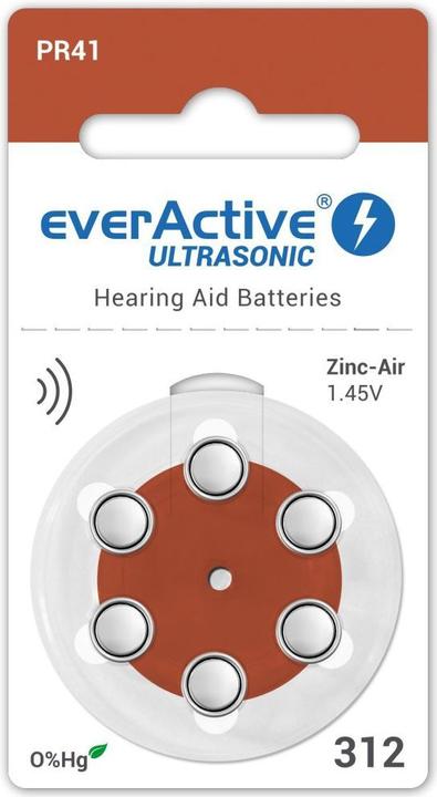 Produktbild Everactive Ultrasonic 312 - Hörgerätebatterien (6 Stk., A312)