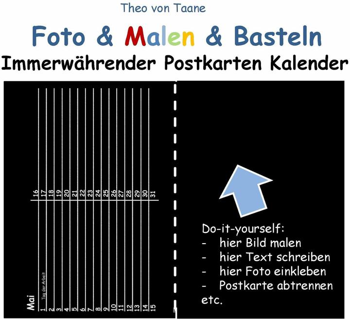 Produktbild Foto & Malen & Basteln - Immerwährender Postkarten Kalender - schwarz (kartonierte Ausgabe in R (Deutsch)