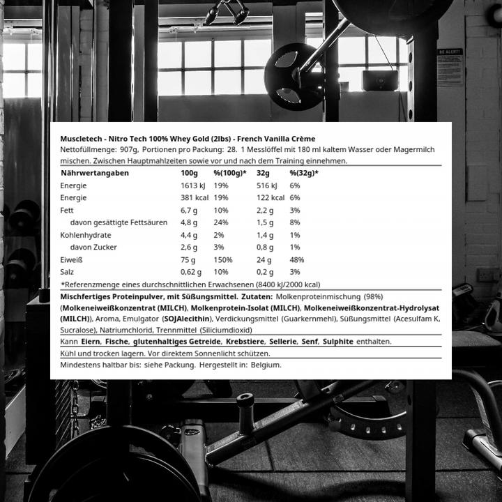 Produktbild Muscle Tech Performance Series Nitro Tech 100% Whey Gold (French Vanilla Crème, 1 Stk., 1198 g)