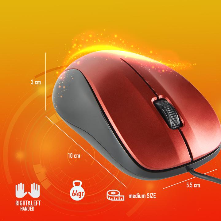 Immagine prodotto NGS CREW Mouse ambidestro USB Type-A ottico 1200 DPI (Cablato)