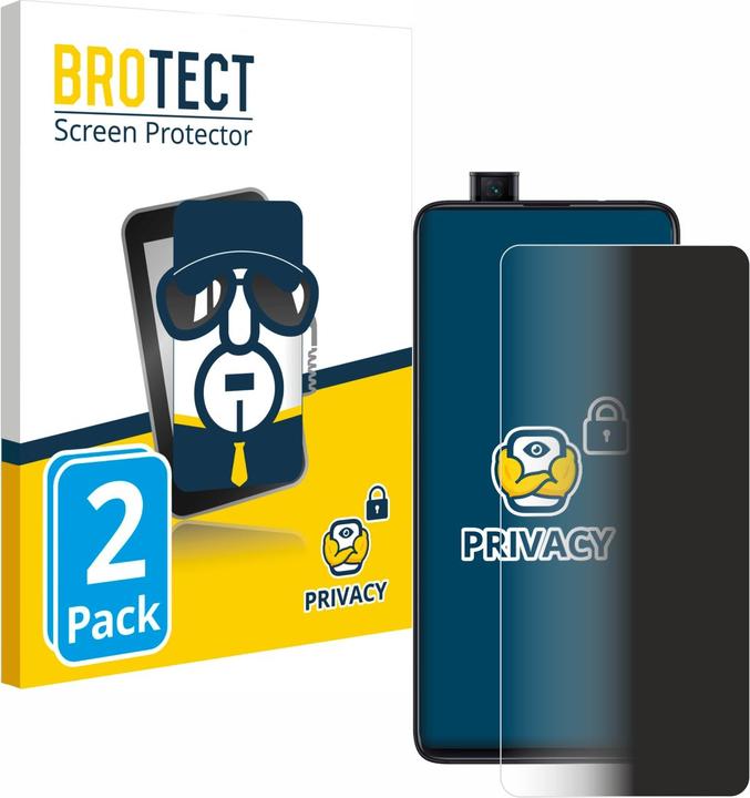 Productafbeelding BROTECT Anti-spionnetje privacyfolie Beschermfolie tegen blauw licht (2 Stuk, Xiaomi Mi 9T)