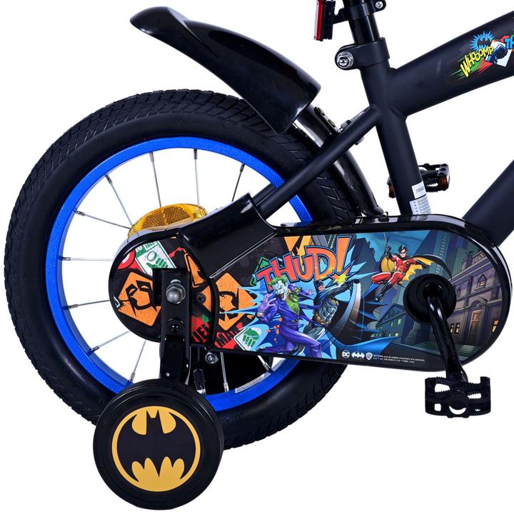 Actual product image Batman Children's bike 14 inch by Volare - Black, lightweight, with training wheels (14")