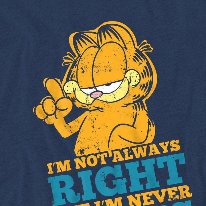 Actual product image Garfield Unisex Adult Never Wrong T-Shirt (XL)