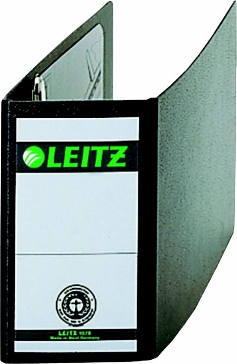 Produktbild Leitz Hartpappe-Ordner, 180 Grad, DIN A6 quer, 75 mm,schwarz Einband aus Hartpappe, mit aufgeklebtem (A6, 80 mm, 1 Stück)