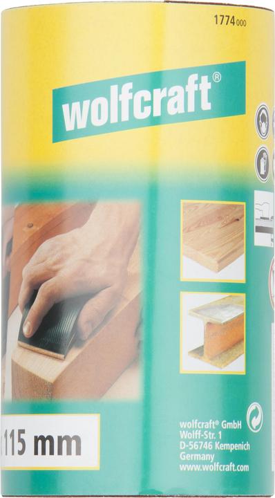 Actual product image wolfcraft Sandpaper Roll for Wood/Metal, 5 m x 115 mm, grain 180 (180)