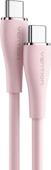 Actual product image Vention USB-C 2.0 to USB-C 5A Cable TAWPG 1.5m Pink Silicone (1.50 m, USB 2.0)
