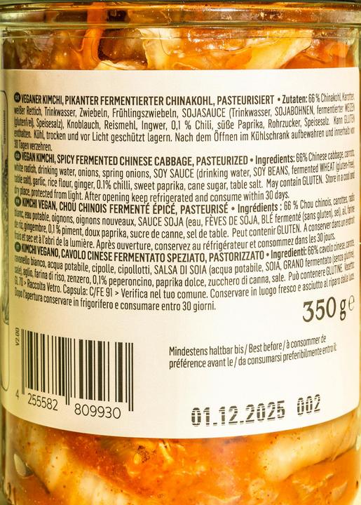 Valori nutrizionali e ingredienti KoRo Kimchi (350 g)