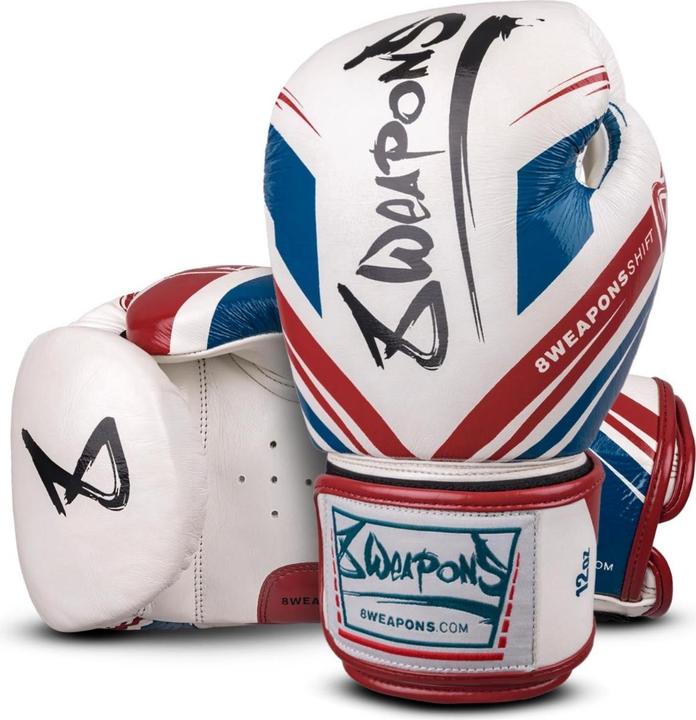 Immagine prodotto 8Weapons Boxing Gloves, Shift, white-navy-red, 10 Oz (10 OZ, 10)