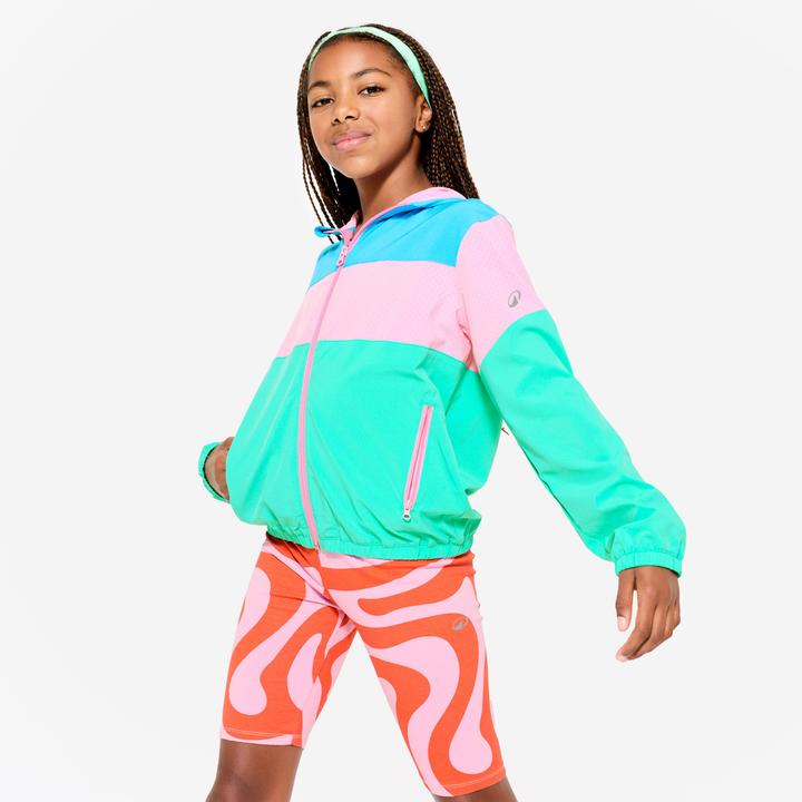 Produktbild Domyos Trainingsjacke Kinder leicht atmungsaktiv - rosa/blau (14, 15, 16)