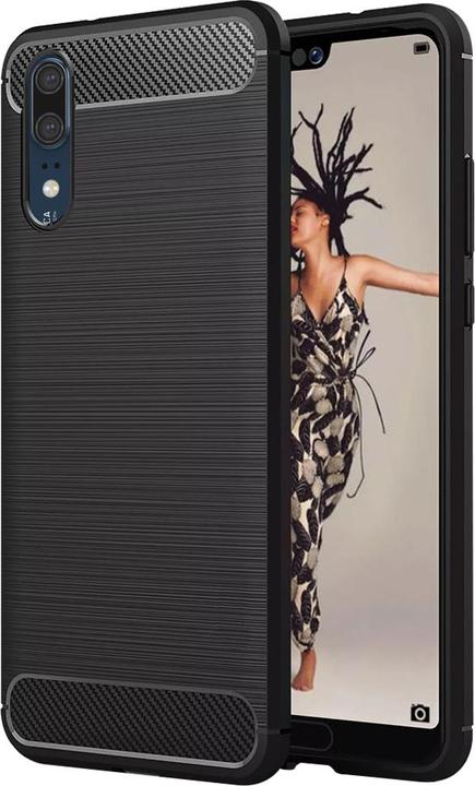 Actual product image Techsuit - Carbon Silicone - Huawei P20 - Black (Huawei P20)