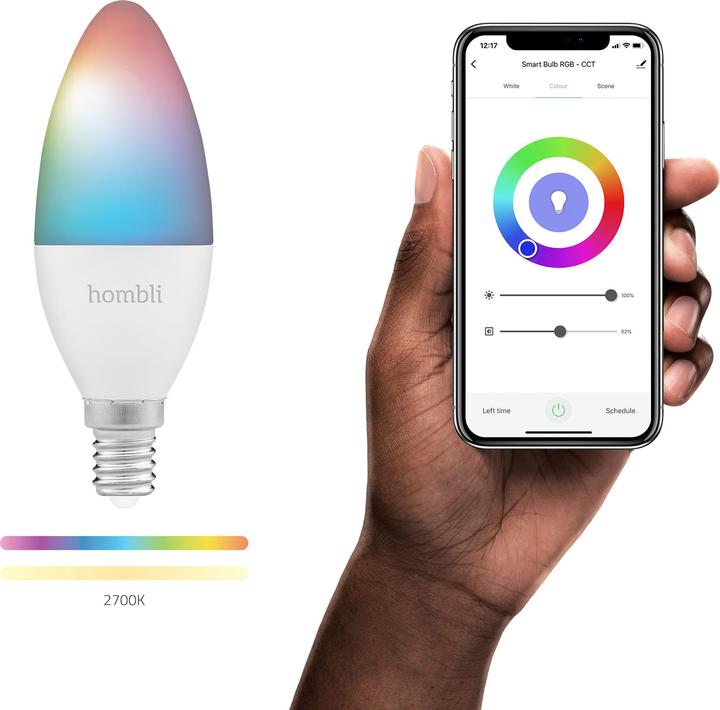 Produktbild Hombli Smart Bulb (E14, 4.50 W, 385 lm, 2 x, F)