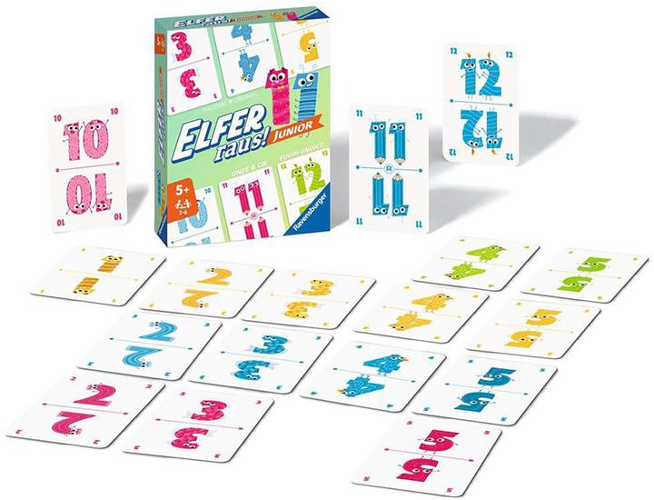 Productafbeelding Ravensburger 20947 Elfer Raus! Junior - kaartspel 2 - 6 spelers, spel vanaf 5 jaar voor kinderen (Frans, Duits)