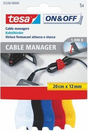 Actual product image tesa On & Off Cable Manager (Velcro cable ties, 5000 mm, 1 pcs.)