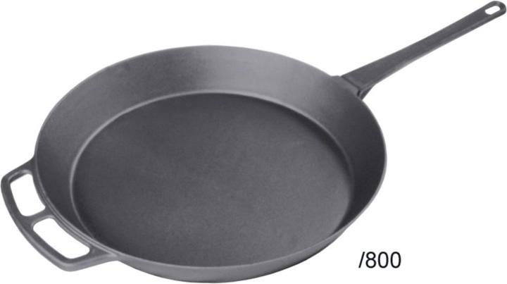 Image du produit Contacto Poêle géante en fonte avec 2 poignées moulées et un manche (55 cm, Poêle à frire, Fonte)