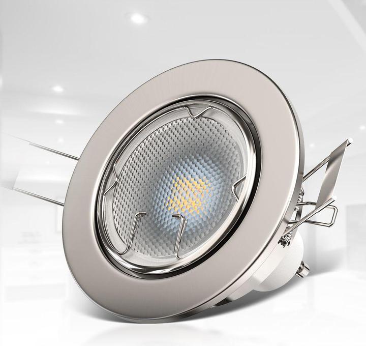 Actual product image B.K.Licht LED recessed light set, matt nickel, 10xLED/GU10/5W (400 lm, GU10)