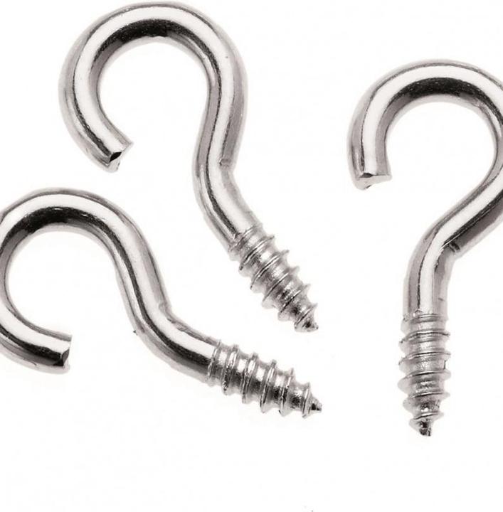 Actual product image Magni Screw hook round, silver coloured, 8x3mm, 24 pieces