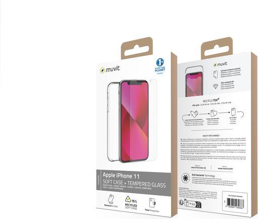 Image du produit Muvit Pack Coque Recycletek + Verre Tremp (Apple iPhone 11)