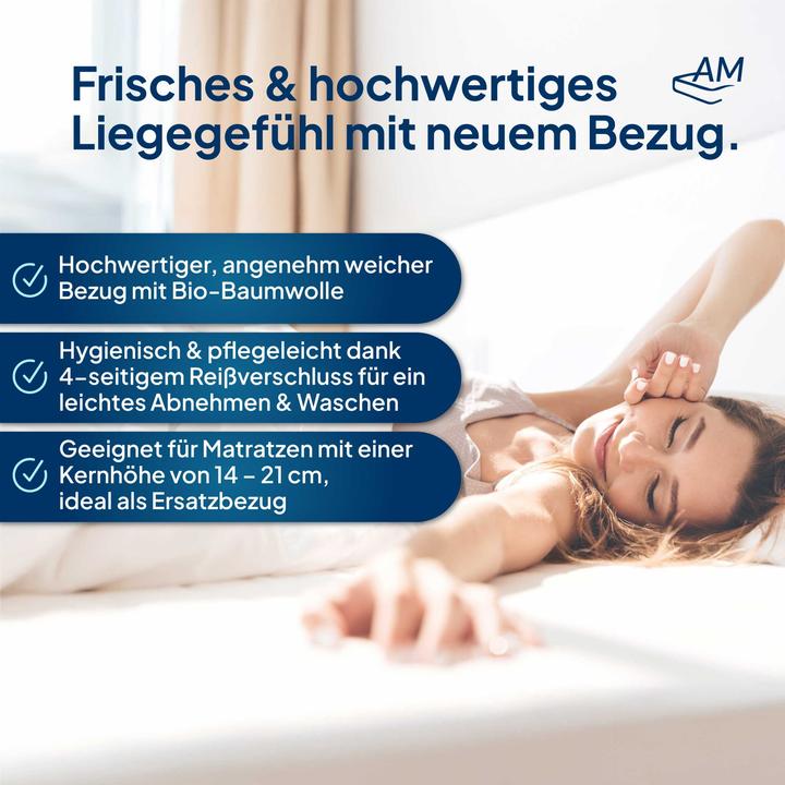 Produktbild AM Qualitätsmatratzen Matratzenbezug Organic Cotton (200 x 100 cm)