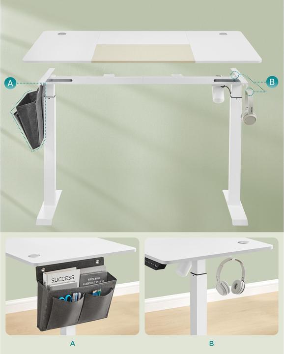Actual product image Songmics Table frame with top 120 x 60 cm, height-adjustable (120 x 60 x 120 cm)