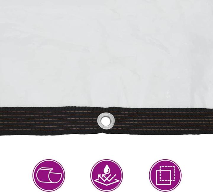 Actual product image VidaXL Transparent tarpaulin with eyelets 6x6 m polyethylene transparent tarpaulin (600 x 600 cm)