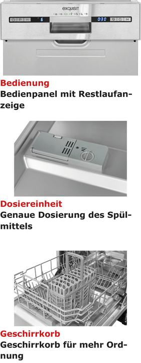 Actual product image Exquisit Dishwasher EGSP2109-EB-030EINO 45cmINOXpartially integrated