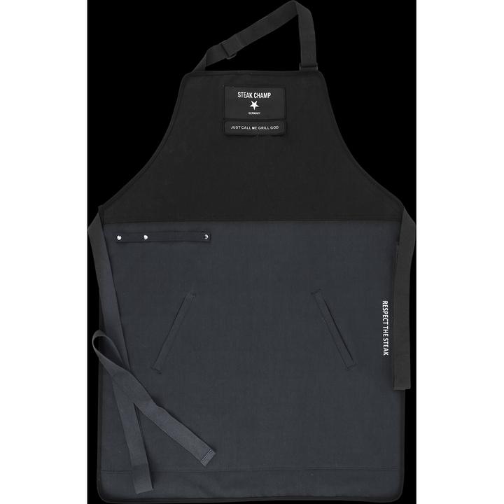 Image du produit Steakchamp Tablier de cuisine 2 poches avec fermeture velcro pour l'inscription (Taille unique)