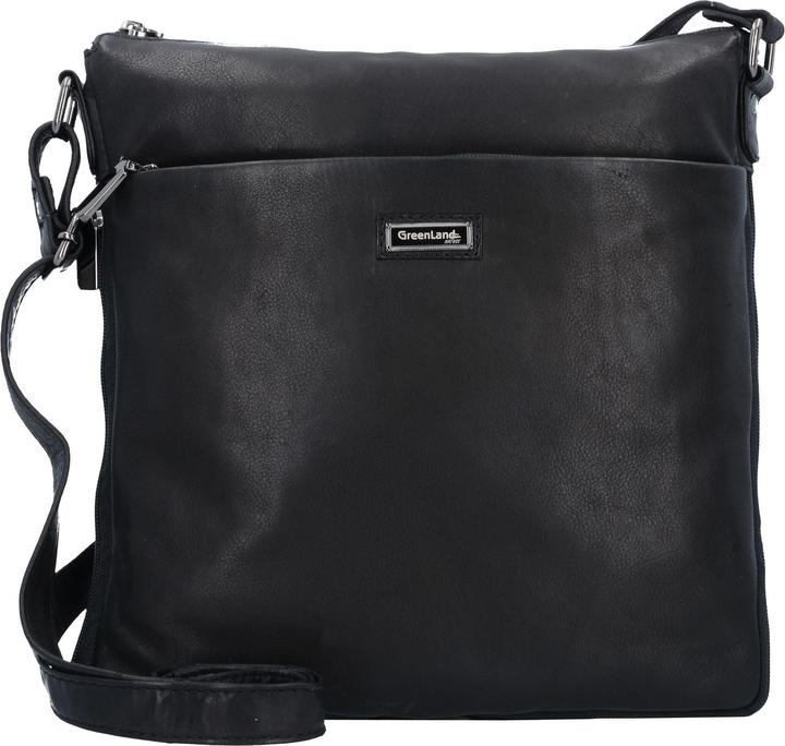 Immagine prodotto Greenland Nature Borsa a tracolla in nappa nera 29 cm