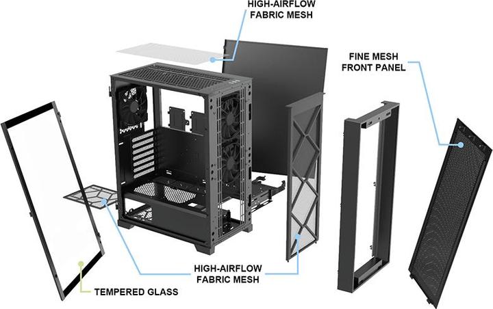 Image du produit Montech Air 1000 Lite noir (mATX, Mini-ITX, ATX)